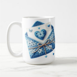 NIEDLICHER BLAU- UND WEISSER KROCHET BIETET ENVELO KAFFEETASSE