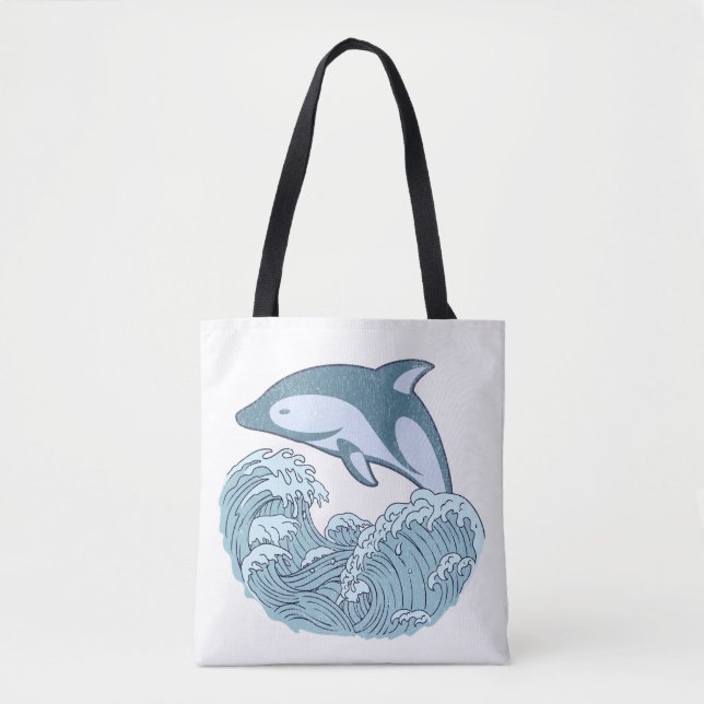 Niedlicher Blaudelphin Tasche (Vorderseite)