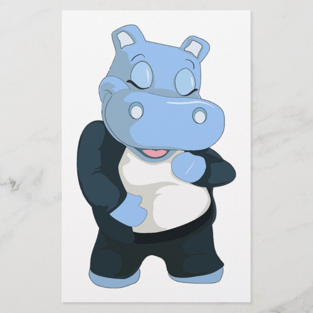 NIEDLICHER BLAUE HIPPO BRIEFPAPIER (Vorderseite)