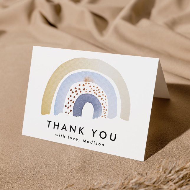 Niedlicher Blaue Wasserfarbe Dankeskarte (Von Creator hochgeladen)