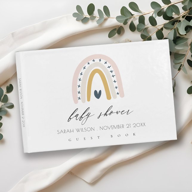 NIEDLICHER BLAUER BLAUER RAINBOW HERZKIDEN BABY DU GÄSTEBUCH (Von Creator hochgeladen)