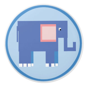 Niedlicher Blauer Elefant Keramikknauf