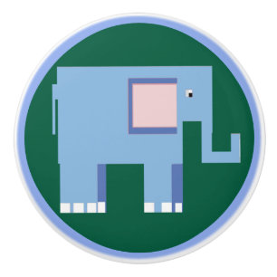 Niedlicher Blauer Elefant Keramikknauf