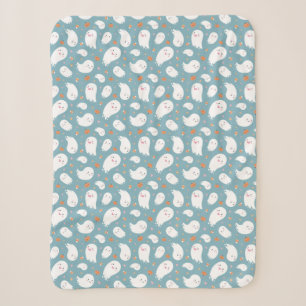 Niedlicher Blauer Geist und Pumpkin Sherpa Blanket Sherpadecke
