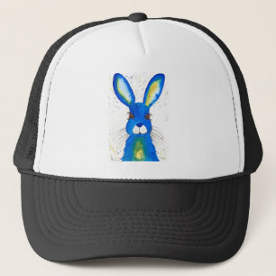 Niedlicher blauer Hase Truckerkappe