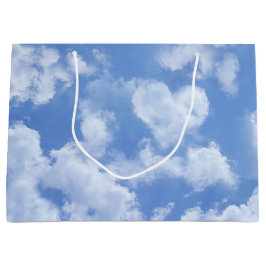 Niedlicher blauer Himmel mit Herz-Shaped Cloud frö Große Geschenktüte