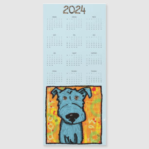 Niedlicher blauer Hund, magnetisch, Jahr zum Anzei Magnetkarte