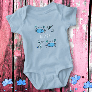 Niedlicher Blauer Krebstier Baby Strampler