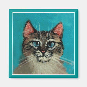 Niedlicher blauer mit Augen Katzenmagnet Magnet