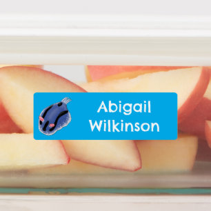 Niedlicher, blauer Nacktschnecken-Cartoon personal Etiketten