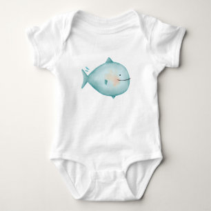 Niedlicher Blauer Ozean Hai Kinder Baby Strampler