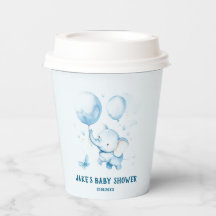 Niedlicher Blauer Pastell Elephant | Babyduschpapi