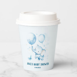 Niedlicher Blauer Pastell Elephant | Babyduschpapi Pappbecher