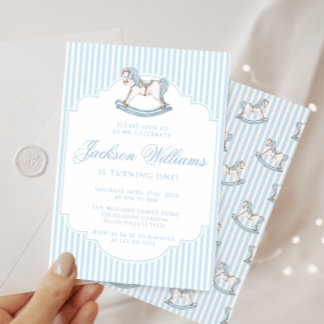 Niedlicher, blauer Rockpferd, Stiefelschwanz Einladung