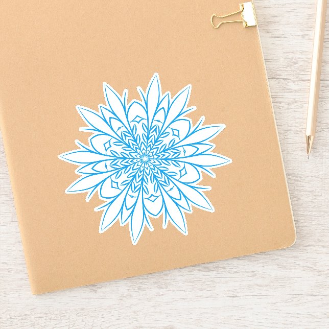 Niedlicher Blauer Schneeflocken Aufkleber (Notizbuch)
