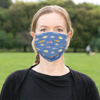 Niedlicher Blauer Seefisch - Sommerfischerei Fasch Mund-Nasen-Maske Aus Stoff