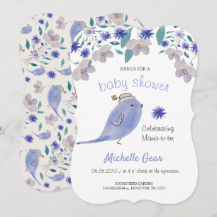 Niedlicher Blauer Sparrow mit Blume-Hut