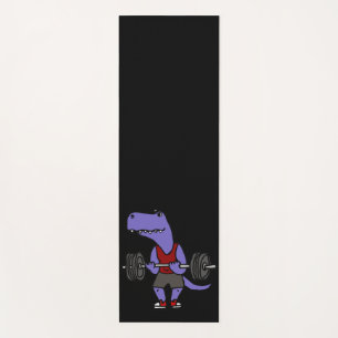 Niedlicher blauer T-rex DinosaurierWeightlifter Yogamatte