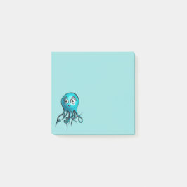 Niedlicher Blauer Tintenfisch - Kawaii Cartoon Sea Post-it Klebezettel