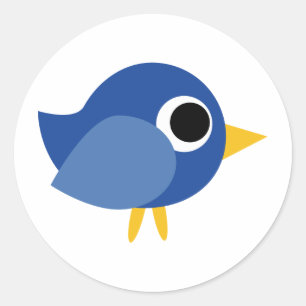 Niedlicher blauer Vogel Runder Aufkleber