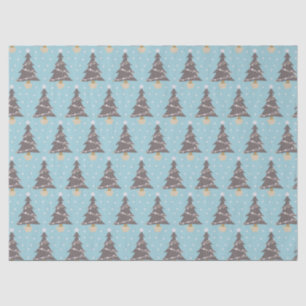 Niedlicher Blauer Weihnachtsbaum Snow Holiday Seidenpapier