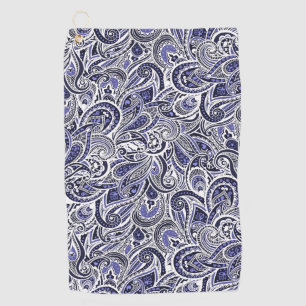 Niedlicher blauer weißer Paisley-Musterentwurf Golfhandtuch