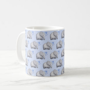 Niedlicher blaues Baby-Elefant-Muster-Kinder Kaffeetasse