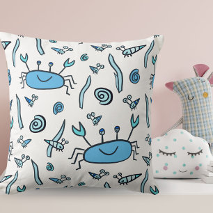 Niedlicher Blaukrabbe Muschel Sea Girl Throw Kisse Kissen