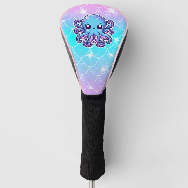 Niedlicher Blauoktopus Golf Headcover (Vorderseite)