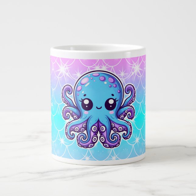 Niedlicher Blauoktopus Jumbo-Tasse (Vorderseite)
