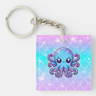 Niedlicher Blauoktopus Schlüsselanhänger