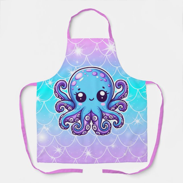 Niedlicher Blauoktopus Schürze (Vorderseite)