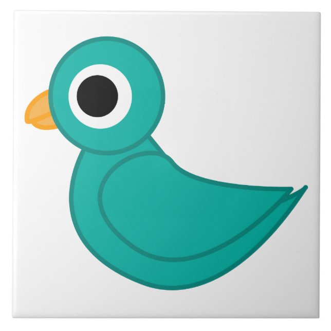 Niedlicher Blauvogel Fliese (Vorderseite)