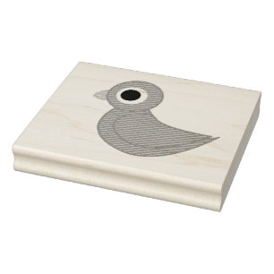 Niedlicher Blauvogel Gummistempel