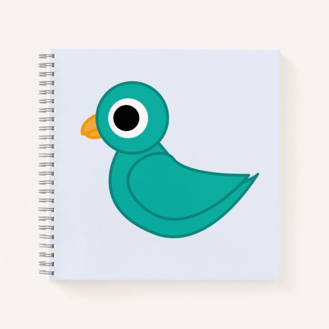 Niedlicher Blauvogel Notizbuch (Vorderseite)
