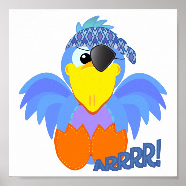 Niedlicher Blauvogel Poster (Vorne)