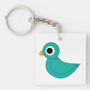 Niedlicher Blauvogel Schlüsselanhänger