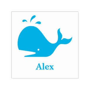 Niedlicher Blauwal 4Alex (Name) Permastempel