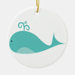 Niedlicher Blauwal Keramikornament