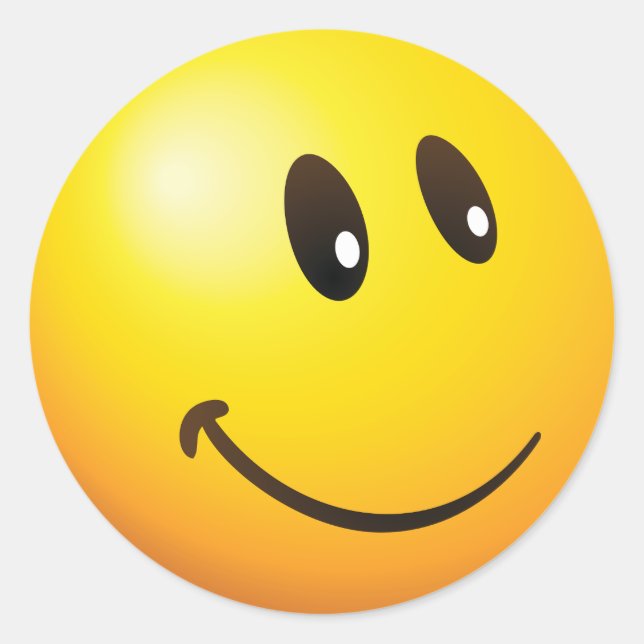 Niedlicher Blick auf Emoji Runder Aufkleber (Vorderseite)