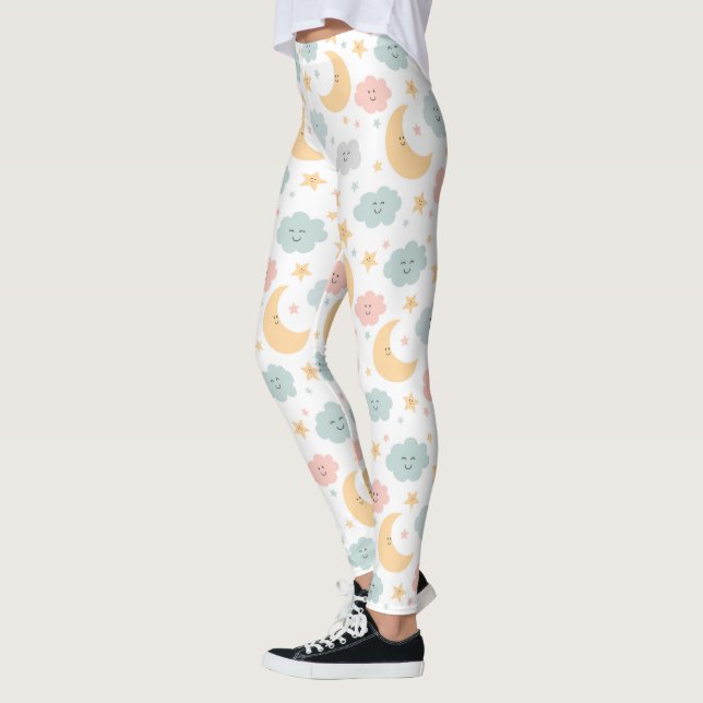 Niedlicher Blick in das Himmelsmuster Leggings (Links)