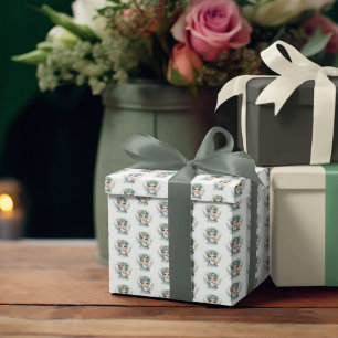 Niedlicher Blonde Angel mit Wings Holding a Gold S Geschenkpapier