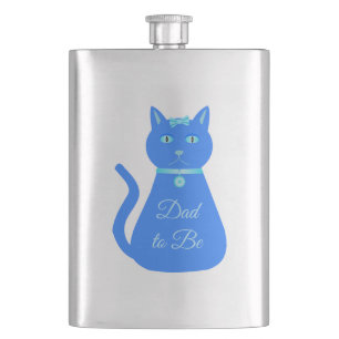 Niedlicher Blue Baby Boy Cat Custom Vater to be Flachmann