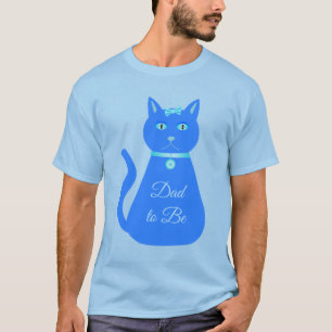 Niedlicher Blue Baby Boy Cat Custom Vater to be T-Shirt