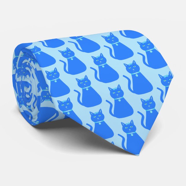 Niedlicher Blue Baby Boy Katze Vater zu sein Krawatte (Gerollt)