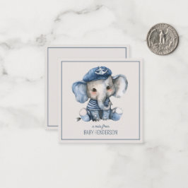 Niedlicher Blue Baby Elephant Personalisiert Mitteilungskarte