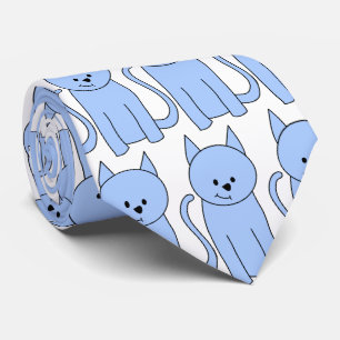 Niedlicher Blue Cat Cartoon Krawatte