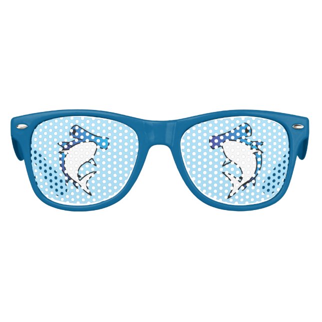 Niedlicher Blue Hammer Head Shark Cartoon Partybrille (Vorderseite)