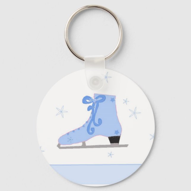 Niedlicher Blue Ice Skate Schlüsselanhänger (Vorderseite)