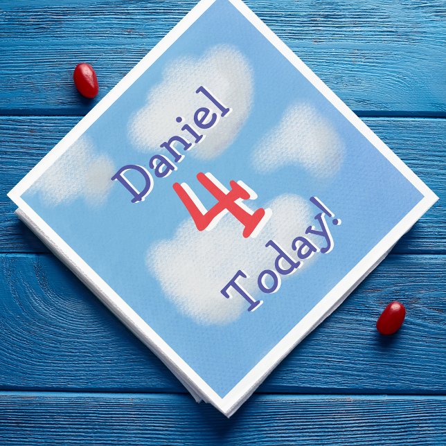 Niedlicher Blue Sky Kindergeburtstag Serviette (Von Creator hochgeladen)